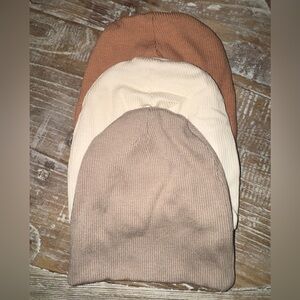 Set of Three Neutral Beanies
